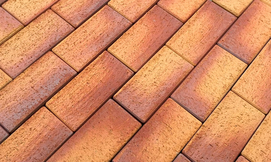 Тротуарная клинкерная брусчатка Feldhaus Klinker KF P249 areno ferrum, 200*100*45 мм для дома