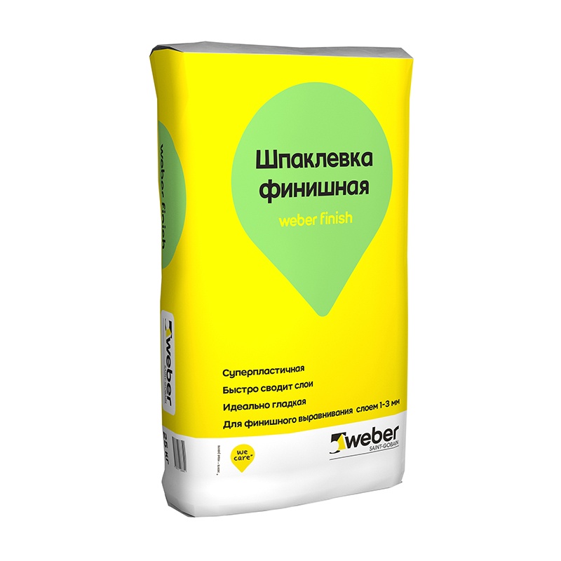 Шпаклёвка полимерная финишная Weber Vetonit Белый(полимер) Финиш 25 кг для дома