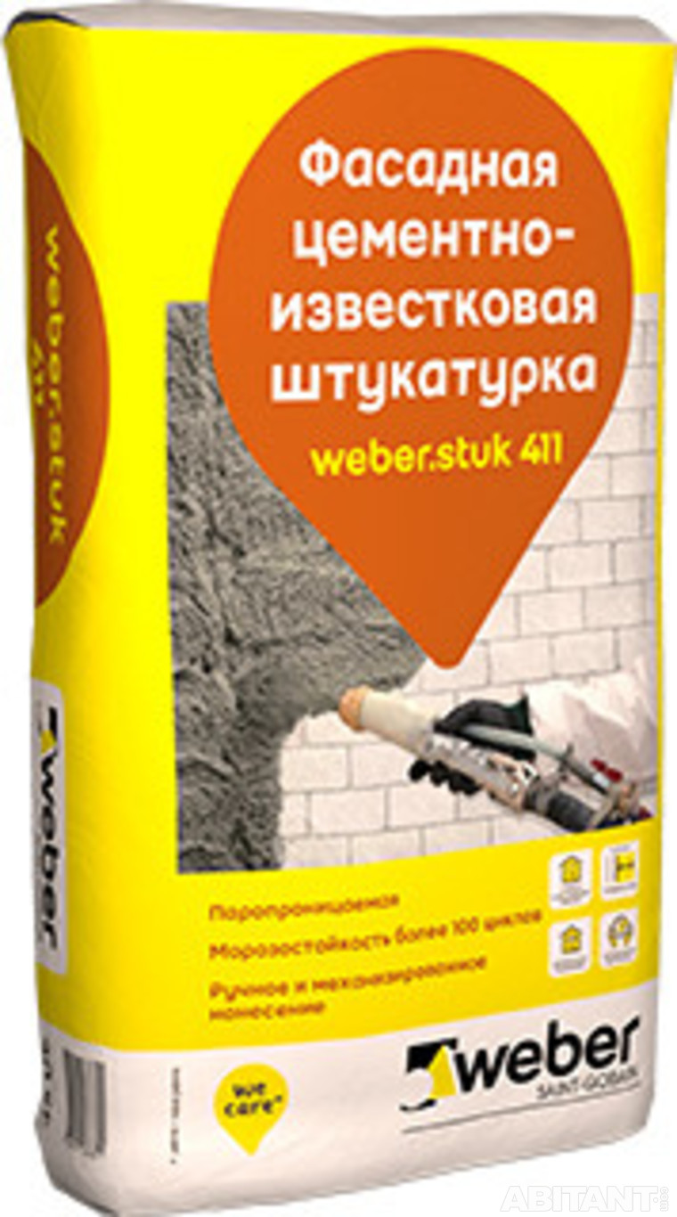 Штукатурка Вебер Цемент-Известковая 411 30кг. для дома